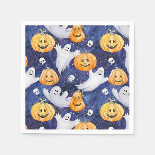 Halloween Wasserfarbmuster Serviette (Vorderseite)