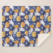 Halloween Wasserfarbmuster Sherpadecke (Vorderseite (Horizontal))