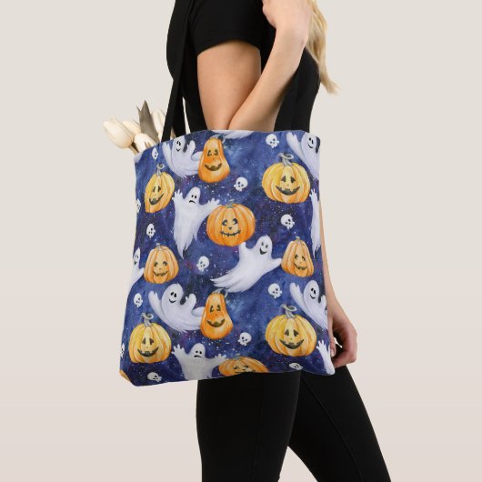Halloween Wasserfarbmuster Tasche (Von Nahem)