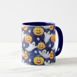 Halloween Wasserfarbmuster Tasse
