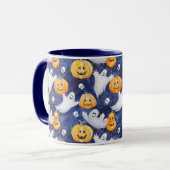 Halloween Wasserfarbmuster Tasse (Vorderseite Links)