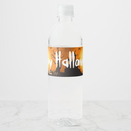 Halloween Wasserflaschenetikett (Vorderseite)