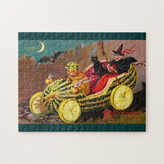 Halloween-Wassermelonen-Kutsche Puzzle (Horizontal)