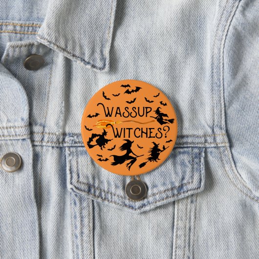 Halloween "Wassup Hexen?" Button (Beispiel)