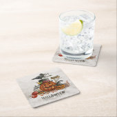 Halloween Watercolor Beängstigend Pumpkins Rechteckiger Pappuntersetzer (Vor Ort)