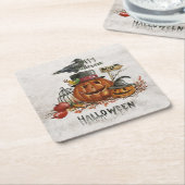 Halloween Watercolor Beängstigend Pumpkins Rechteckiger Pappuntersetzer (angewinkelt)