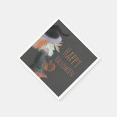 Halloween Watercolor Hexenkürbis Serviette (Ecke)