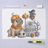 Halloween Watercolor Mops Hundeschuhe Seidenpapier (Handwerk)