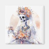 Halloween Watercolor Skeleton Magnet (Vorne)