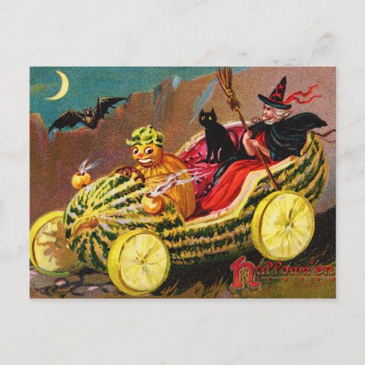 Halloween Watermelon Coach Postkarte (Vorderseite)