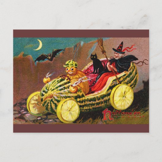 Halloween Watermelon Coach Postkarte (Vorderseite)