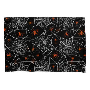 Halloween Web und Spinnen Hintergrund. Kissenbezug