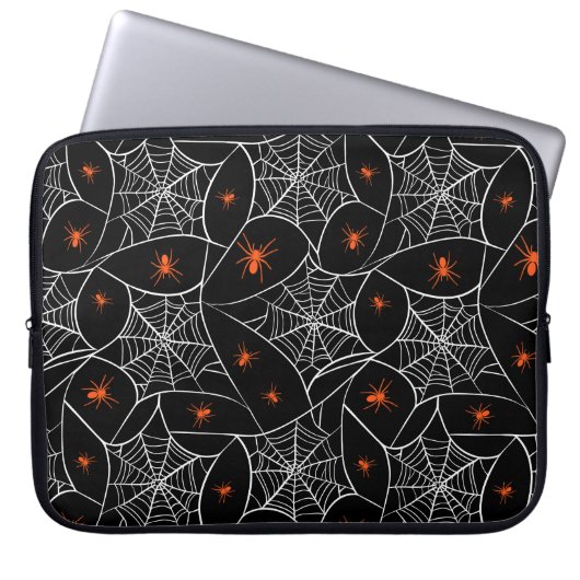 Halloween Web und Spinnen Hintergrund. Laptopschutzhülle (Vorderseite)