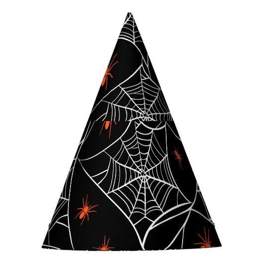 Halloween Web und Spinnen Hintergrund. Partyhütchen (Vorderseite)