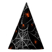 Halloween Web und Spinnen Hintergrund. Partyhütchen (Links)