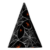 Halloween Web und Spinnen Hintergrund. Partyhütchen (Rechts)