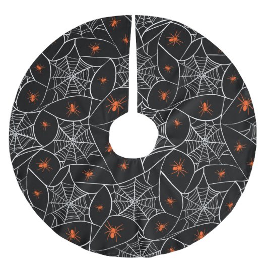 Halloween Web und Spinnen Hintergrund. Polyester Weihnachtsbaumdecke (Vorderseite)
