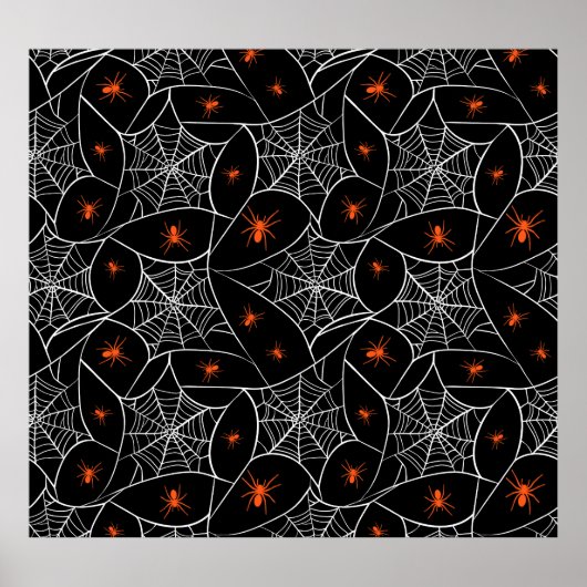 Halloween Web und Spinnen Hintergrund. Poster (Vorne)