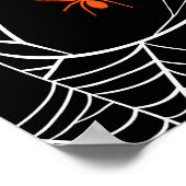 Halloween Web und Spinnen Hintergrund. Poster (Ecke)