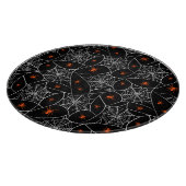 Halloween Web und Spinnen Hintergrund. Schneidebrett (Ecke)
