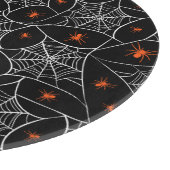 Halloween Web und Spinnen Hintergrund. Schneidebrett (Ecke)