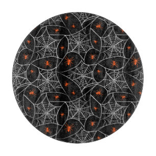 Halloween Web und Spinnen Hintergrund. Schneidebrett