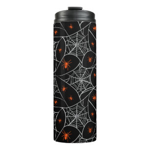 Halloween Web und Spinnen Hintergrund. Thermosbecher