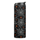 Halloween Web und Spinnen Hintergrund. Thermosbecher (Nach links gedreht)