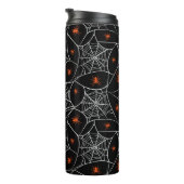 Halloween Web und Spinnen Hintergrund. Thermosbecher (Nach rechts gedreht)