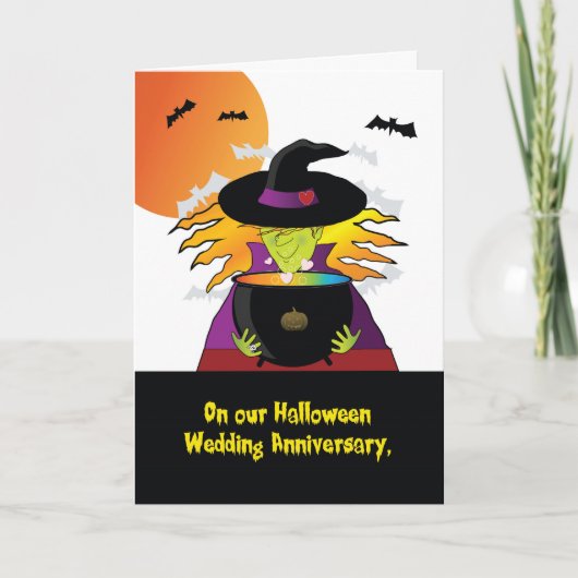 Halloween Wedding Anniversary Witches Brew Karte (Vorderseite)