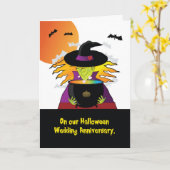 Halloween Wedding Anniversary Witches Brew Karte (Gelbe Blume)
