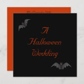 Halloween Wedding - Bat Duo [a] Einladung (Vorne/Hinten)