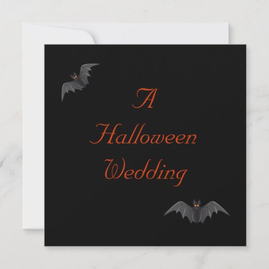 Halloween Wedding - Bat Duo [a] Einladung (Vorderseite)