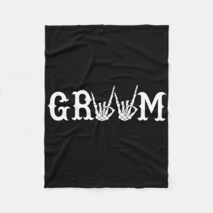 Halloween Wedding Bride Groom Skelett bis zum Tod Fleecedecke