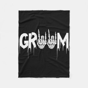 Halloween Wedding Bride Groom Skelett bis zum Tod Fleecedecke
