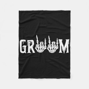 Halloween Wedding Bride Groom Skelett bis zum Tod Fleecedecke