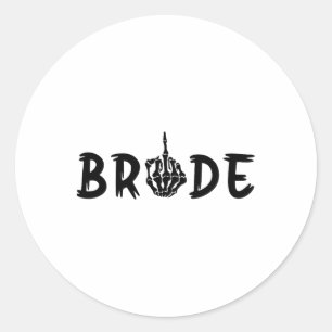 Halloween Wedding Bride Groom Skelett bis zum Tod Runder Aufkleber