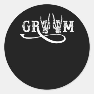 Halloween Wedding Bride Groom Skelett bis zum Tod Runder Aufkleber