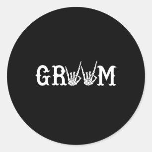 Halloween Wedding Bride Groom Skelett bis zum Tod Runder Aufkleber