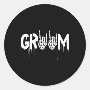 Halloween Wedding Bride Groom Skelett bis zum Tod Runder Aufkleber