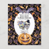 HALLOWEEN Wedding Einladende Skulls Pumpkin (Vorderseite)
