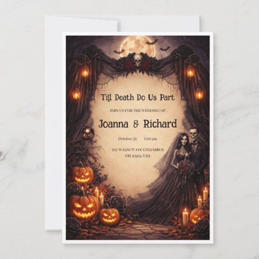 Halloween Wedding inventation. Einladung (Vorderseite)