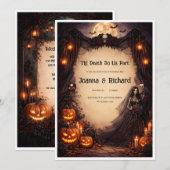 Halloween Wedding inventation. Einladung (Vorne/Hinten)