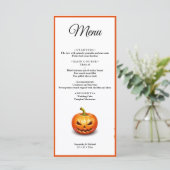 Halloween Wedding Pumpkin Wedding Menu Menükarte (Stehend Vorderseite)