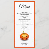 Halloween Wedding Pumpkin Wedding Menu Menükarte (Vorderseite)