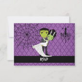 Halloween Wedding RSVP Bride von Frankenstein (Vorderseite)