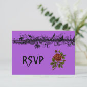 Halloween Wedding RSVP Karte (Stehend Vorderseite)