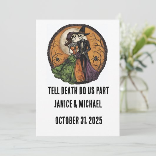 Halloween Wedding Save the Date (Stehend Vorderseite)