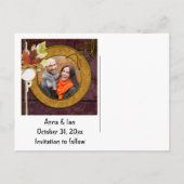 Halloween Wedding Save the Date Ankündigungspostkarte (Rückseite)