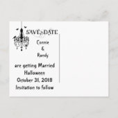 Halloween Wedding Save the Date Ankündigungspostkarte (Rückseite)